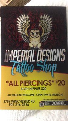 Imperial Designs Tattoo Shop Updated December 2024 6759 Winchester