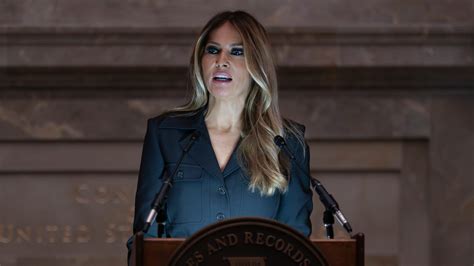 In A Rare Appearance Melania Trump Welcomes New Citizens At A National