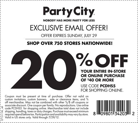 In Store Printable Coupons Discounts And Deals Printable Coupons 2018 Party City Coupons