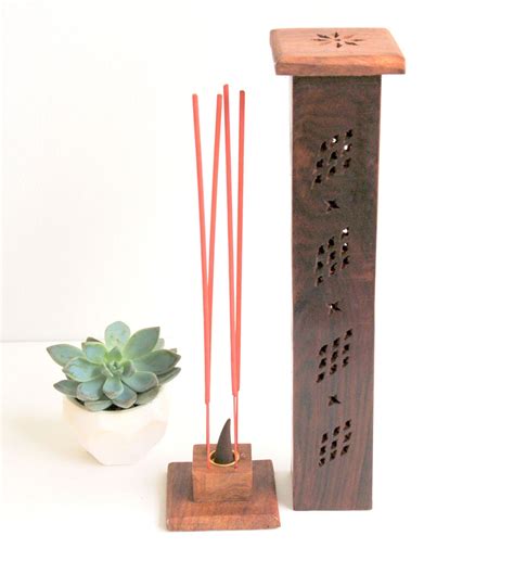 Incense Holder Tower Style Wood Incense Burner For Sticks And Etsy