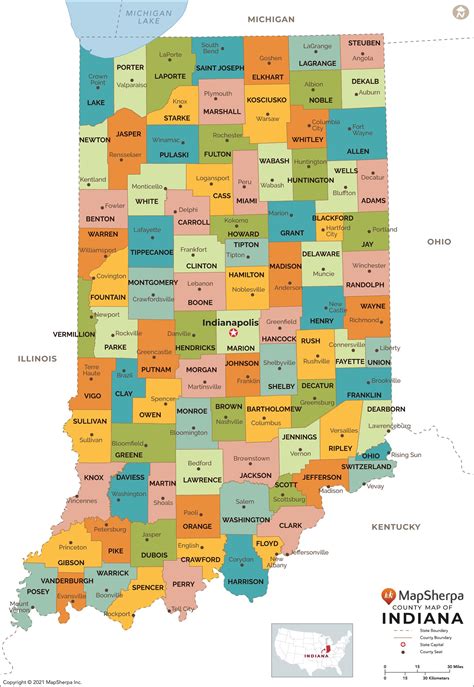 Indiana County Map Indiana Counties In Indiana County Map Printable