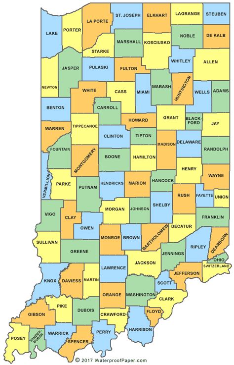 Printable Indiana County Map: 7 Essential Downloads