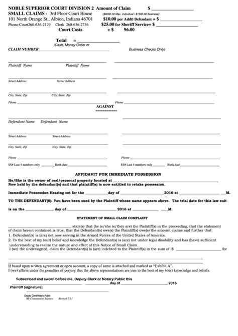 Indiana Court Forms And Templates Pdf Download Fill And Print For Free