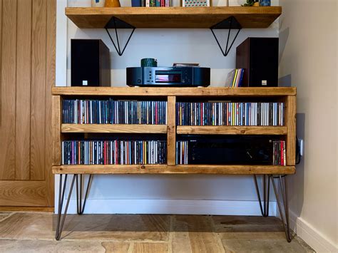 Industrial Cd Player Stand Hi Fi Cabinet Cd Storage Media Etsy Uk