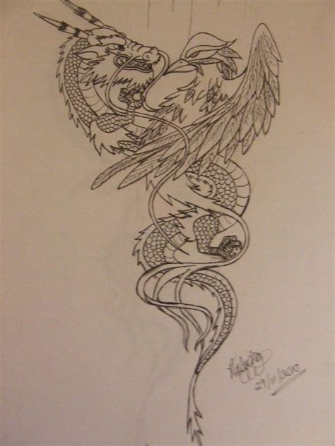 Infamous Dragon Phoenix Theme Tattoo Dragon And Phoenix Creative