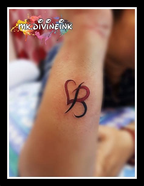 Initial Tattoo Designs With Heart Initial B Colourful Tattoo Letter B Tattoo Small Tattoo