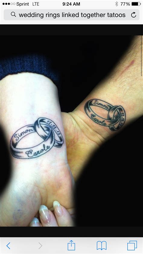 7 Interlocking Wedding Ring Tattoo Designs to Love