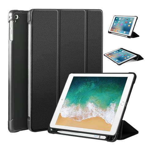 Ipad 6Th Generation Cases Ipad 9 7 Case 2018 9 7 Amp Quot 2018 2017 Built In Pencil Holder Trifold