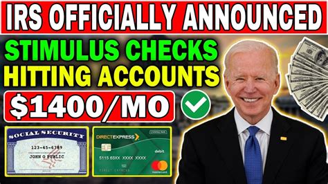 Irs Officially Announced 1400 Mo Stimulus Checks Hitting Banks This