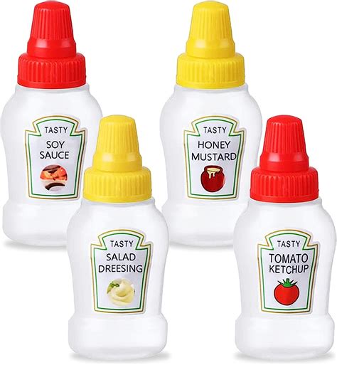 Isoi 4Pcs Mini Sauce Containers 25Ml Ketchup Honey Soy Sauce Salad