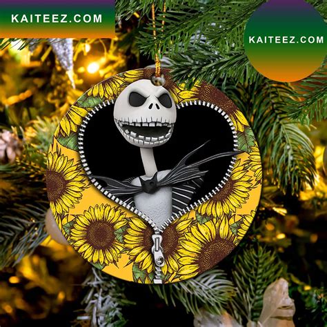 Jack Skellington Nightmare Before Christmas Sunflower Zipper Christmas