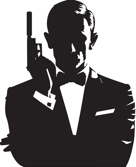 James Bond Character Vector Silhouette 4 33983024 Vector Art At Vecteezy