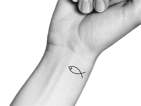 Jesus Fish Tattoo On Wrist