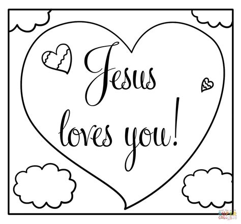 Jesus Loves You Coloring Page Printable