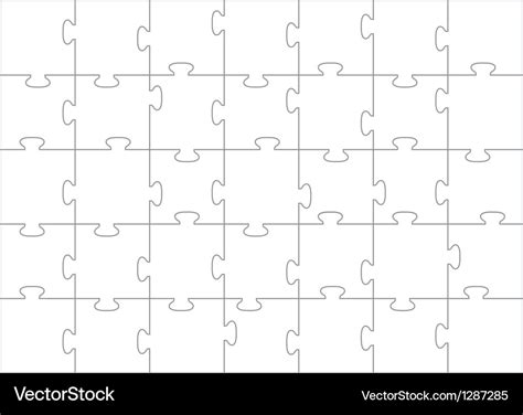 Jigsaw Puzzle Template 35 Pieces Royalty Free Vector Image