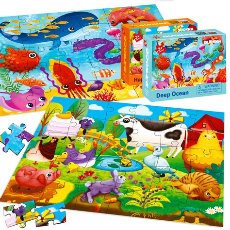 Jigsaw Puzzles For Kids 30 Pcs Farm Polar Ocean Safari Animals Quokka