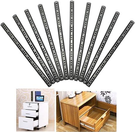 Jjonlinestore 5 Pairs 10Pcs Metal Drawer Runners 17Mm Wide X 312Mm