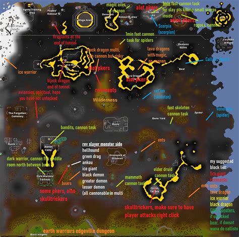 Jni Amp 39 S Wilderness Slayer Map Guides Foe Final Ownage Elite 1 Osrs Legacy Pure Clan