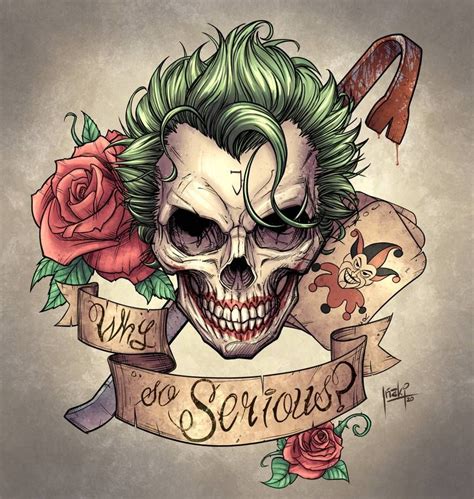 Joker Skull Tattoo Design