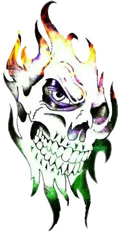 Joker Skull Tattoo Designs 238X466 Png Clipart Download