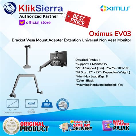 Jual Oximus Ev03 Vesa Mount Adapter Extention Universal Non Vesa