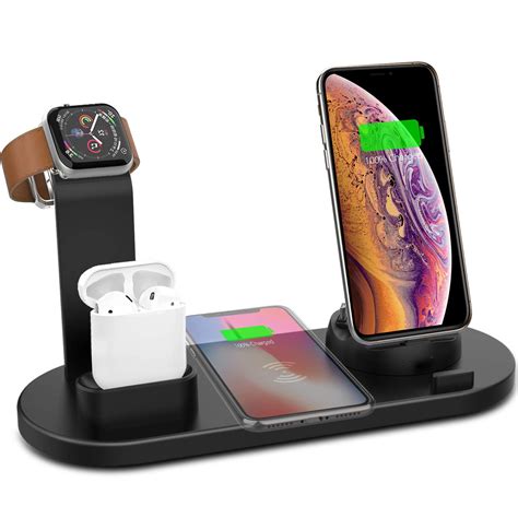 Juslike 4 In 1 Wireless Charger Station Stand For Iphone X Xr Xs Xs Max