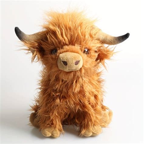 Kawaii Highland Cow Plush Toy Cute Blue Highland Cattle Soft Stuffed