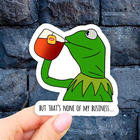 Kermit Sip Tea Sticker Cute Frog Decal Laptop Sticker Etsy