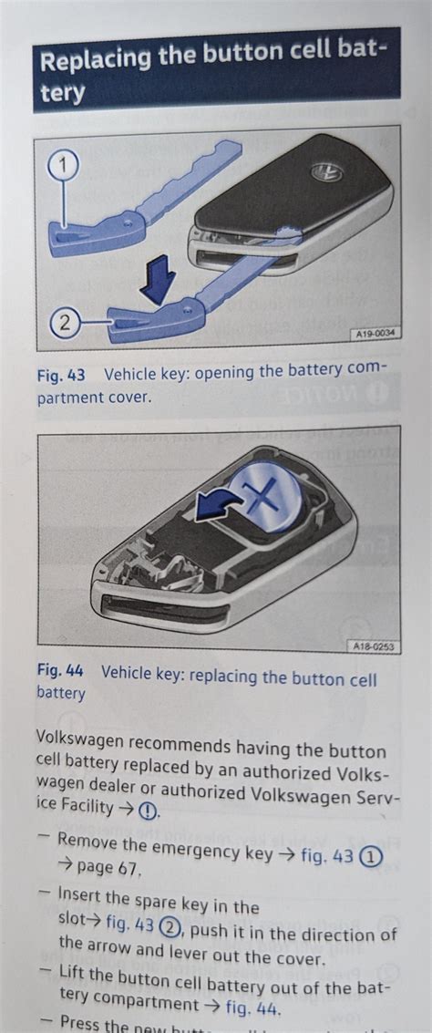 Key Fob Battery Replacement Volkswagen Id Forum