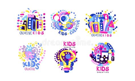 Kids Creative Labels Collection Children Education Class School