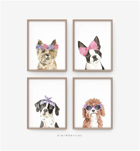 Kids Printable Art Girl S Room Decor Dog Printable Art Etsy Artofit