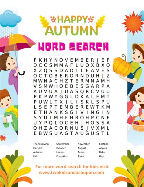 Kids Printable Word Search Puzzles