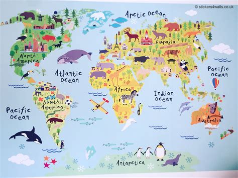 Kids World Map Etsy