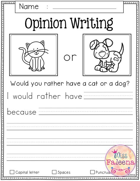 Kindergarten Journal Prompts Free