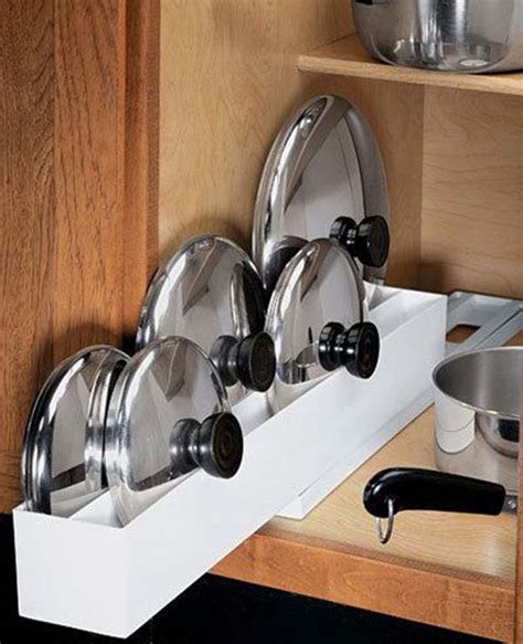 Kitchen Cabinet Cookware Organizer Pot And Pans Lids Tupperware Tops