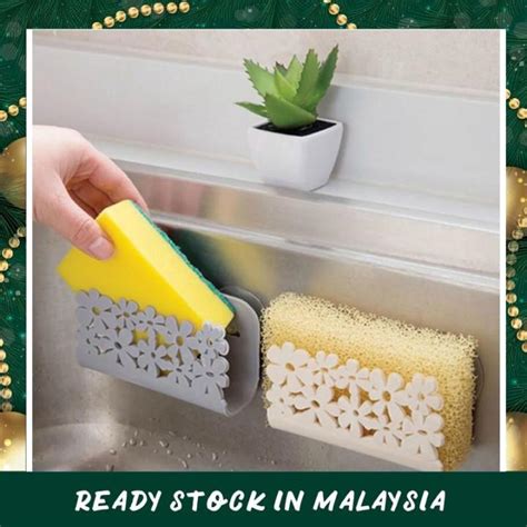 Kitchen Sink Suction Sponges Holder Scrubbers Soap Storage Rack Suction Cup Sponge Holder