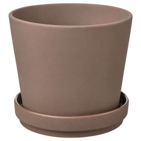 Klarb R Blumentopf Mit Untersetzer Drinnen Drau En Braun 12 Cm Ikea