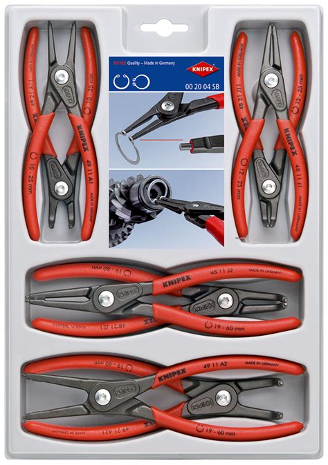 Knipex 00 20 04 Sb 8 Piece Precision Circlip Plier Set Primetools