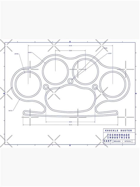 Knuckle Duster Blue Schematic Art Print By Aromis In 2021 Knuckle