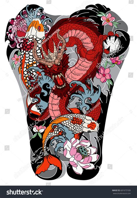 Koi Fish Dragon Tattoo Back Piece Chavdar Dobrev Flickr