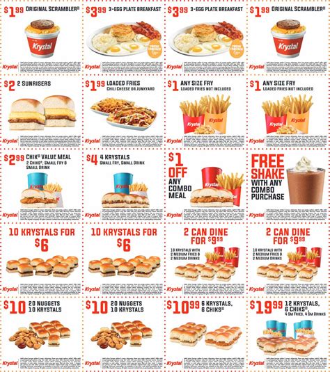 Krystal Printable Coupons for Fast Food Savings