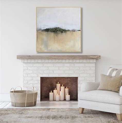 Large 50X50 Framed Art Canvas Print Large Neutral Abstract Etsy