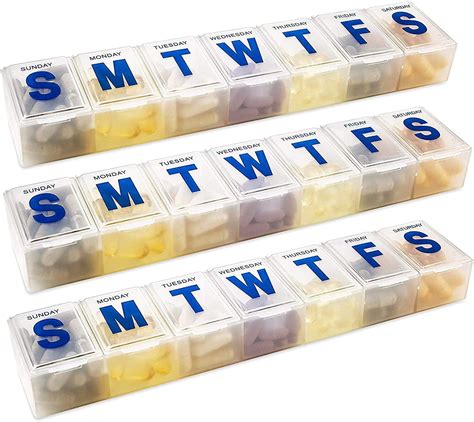 Large 7 Day Weekly Pill Organizer Weekly Pill Organizer 4 Times A