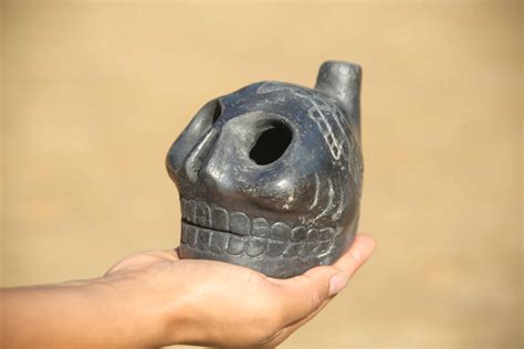 Large Aztec Death Whistle Hand Carved Solar Pre Colombian Calendar