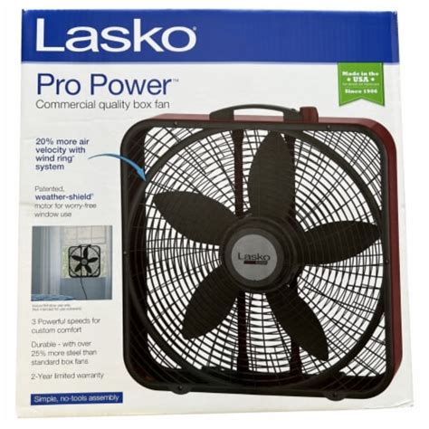 Lasko B20548 3 Speed Pro Power Box Fan 1 Unit Pick N Save