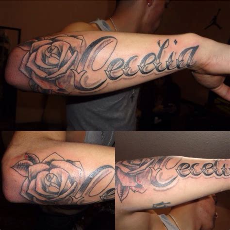 Last Name Tattoo Ideas Gallery Forearm Name Tattoos Rose Tattoos For