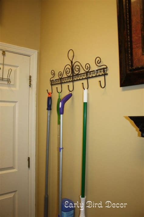 Laundry Room Ideas This Would Be An Easy Way To Hang Brooms And Mops