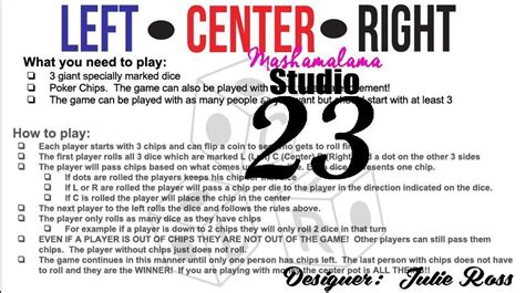 LCR Game Directions and Rules to Play