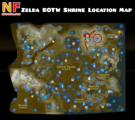 Legend Of Zelda Breath Of The Wild Shrine Locations Map Gaseemail