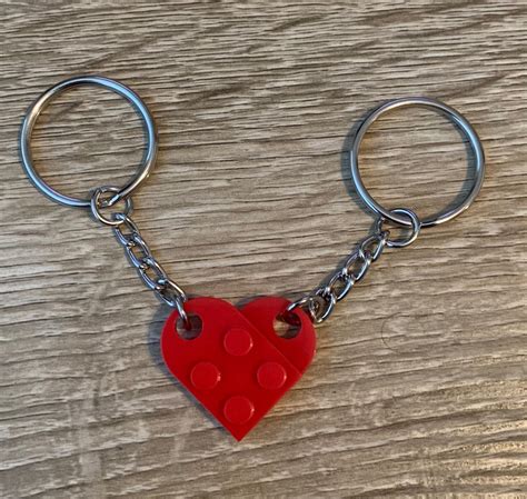 Lego Heart Keychain Set Etsy